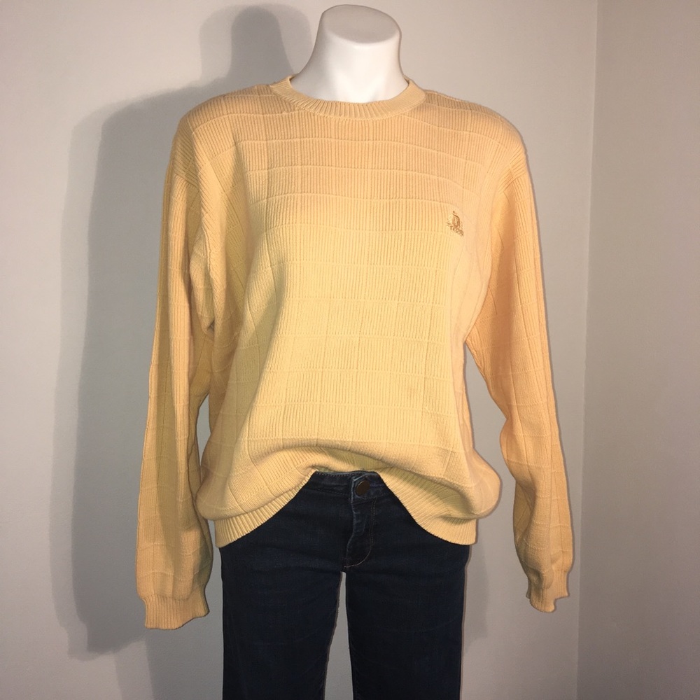WEEKEND SALE!!!Vintage Gold Izod Oversize Cotton Grandpa Sweater